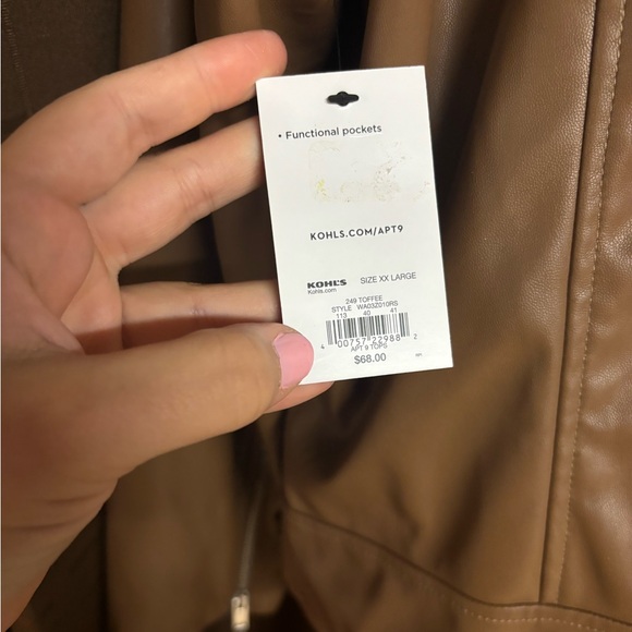 Brown faux leather jacket - Picture 3 of 4